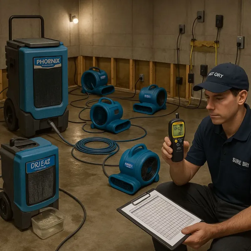 Structural Drying and Dehumidification process in Glenville, OH